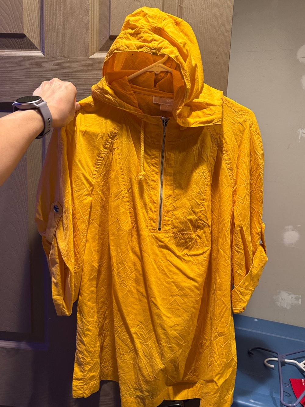 MICHAEL Michael Kors Yellow Hooded Quarter-Zip Pullover (new no tag)